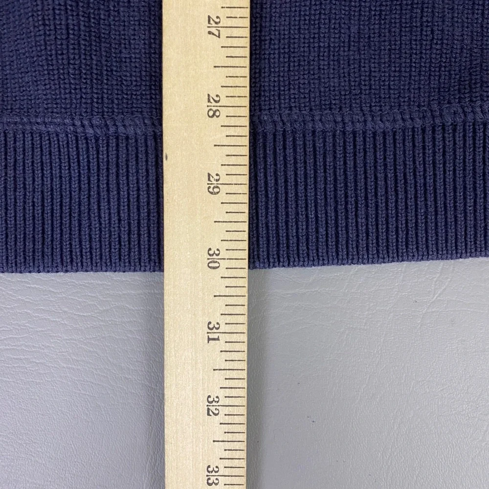 Eddie Bauer Sweater Mens XL Tall Blue Ribbed Knit Pullover Crew Neck 100% Cotton - Picture 8 of 9